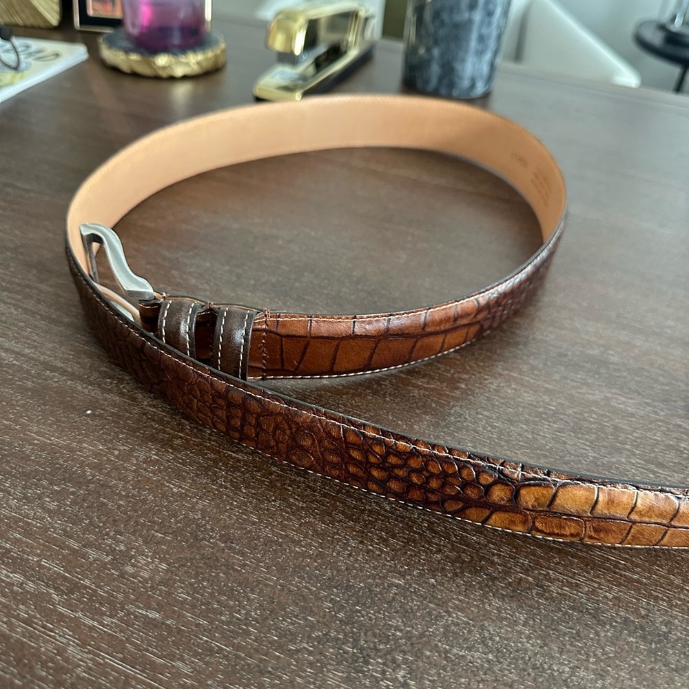 Martin Dingman Rich Brown Crocodile Belt